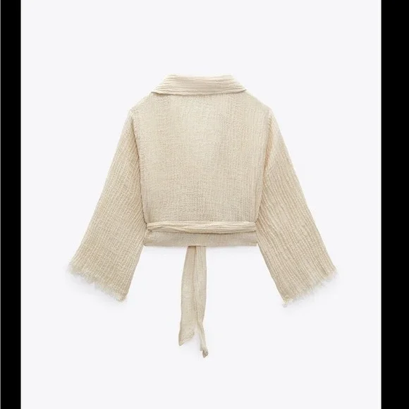 ZARA CROPPED WRAP TOP. Size S. BRAND NEW WITH TAG - Picture 3 of 10